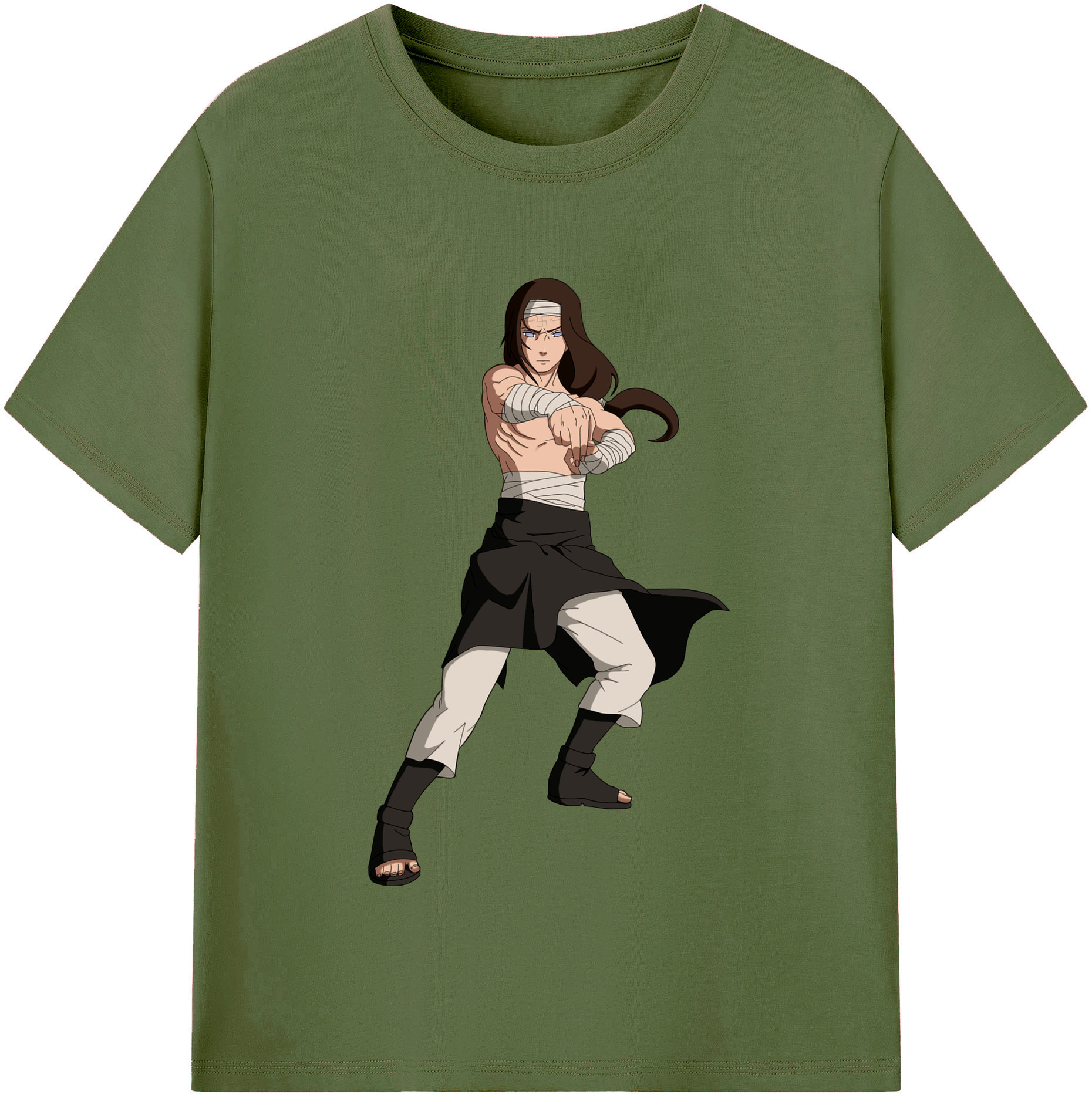 （画像用） NARUTO -ナルト- 日向ネジ Hyūga Neji 綿100％半袖Tシャツ（フロントプリント）
